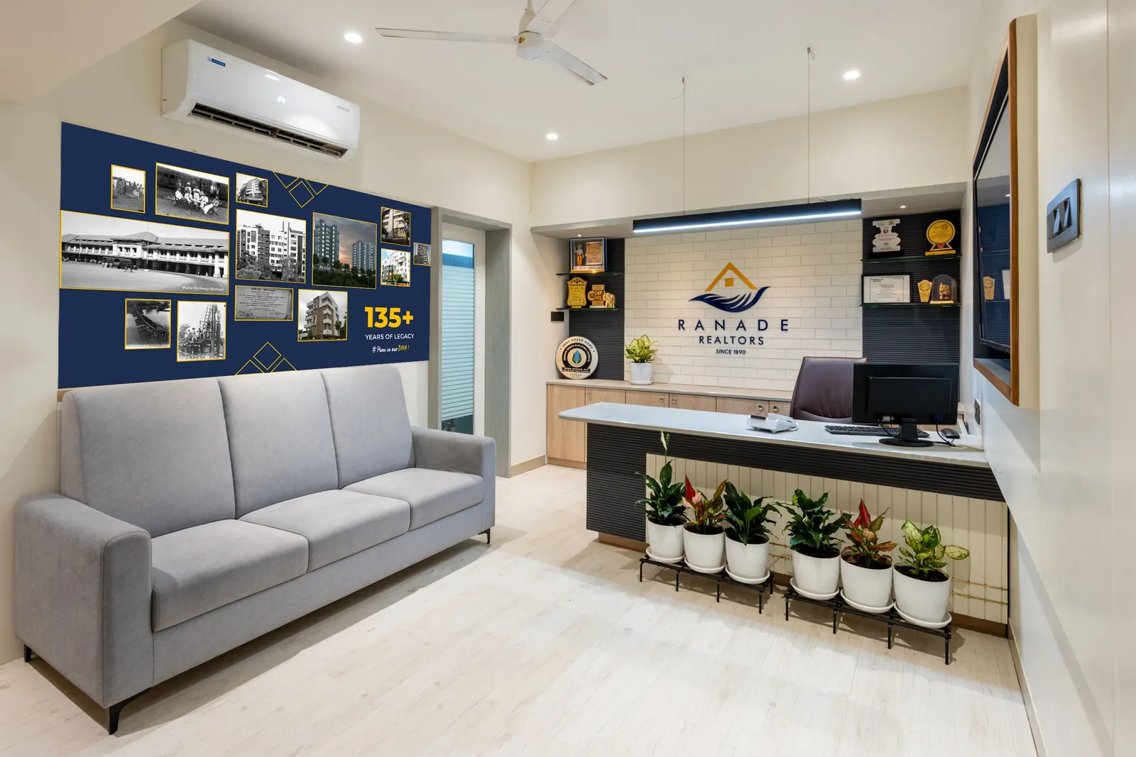 Ranade Realtors: Reception & heritage wall